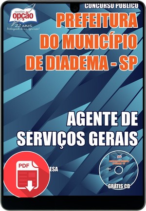 Prefeitura do Município de Diadema / SP - AGENTE DE SERVIÇOS GERAIS - Julho/2015 |