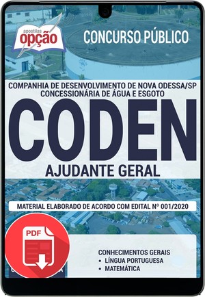 Apostila Concurso CODEN - AJUDANTE GERAL - Fevereiro/2020 |