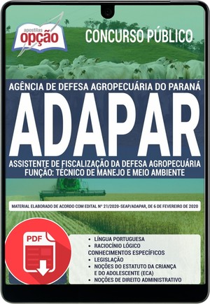 Apostila Concurso ADAPAR - ASSISTENTE DE FISCALIZAÇÃO DA DEFESA AGROPECUÁRIA - Fevereiro/2020 |