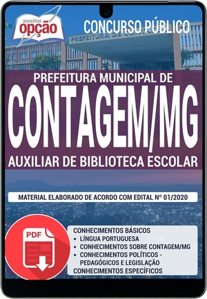 Apostila Concurso Prefeitura de Contagem - AUXILIAR DE BIBLIOTECA ESCOLAR - Fevereiro/2020 |