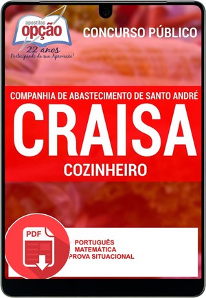 Apostila Companhia de Abastecimento de Santo André (CRAISA) - COZINHEIRO - Dezembro/2015 |