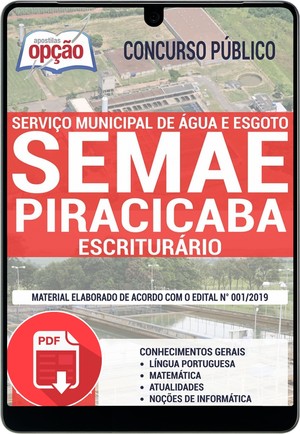 Apostila Concurso SEMAE Piracicaba 2019 - ESCRITURÁRIO ...