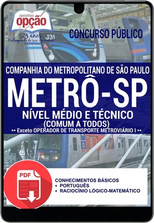 Apostila Concurso METRÔ SP 2016 - NÍVEL MÉDIO E TÉCNICO (COMUM A TODOS) - Setembro/2016 |