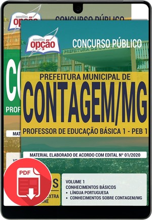 Apostila Concurso Prefeitura de Contagem - PROFESSOR DE EDUCAÇÃO BÁSICA 1 - PEB 1 - Fevereiro/2020 |