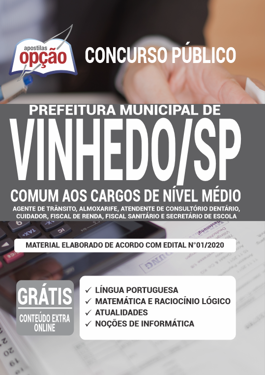 Apostila Prefeitura de Vinhedo - SP - Nível Médio