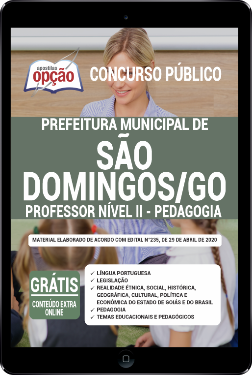 Apostila Prefeitura  de São Domingos - GO em PDF - Professor Nível II –