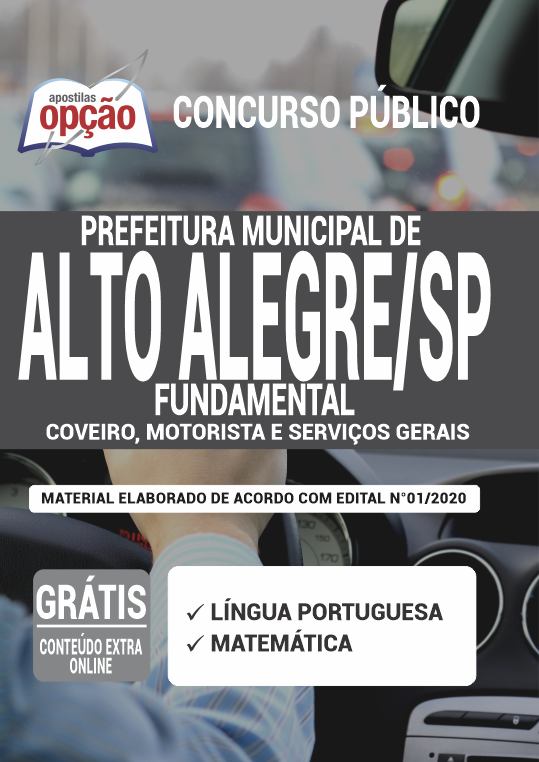 Apostila Prefeitura  de Alto Alegre - SP - Nível Fundamental