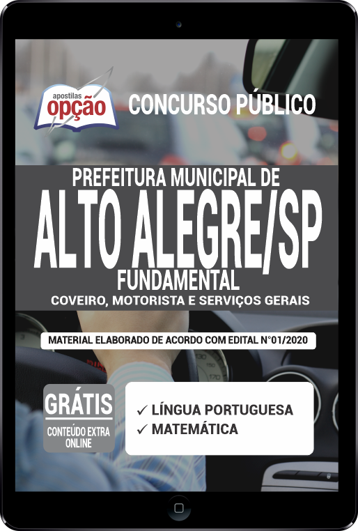 Apostila Prefeitura  de Alto Alegre - SP em PDF - Nível Fundamental