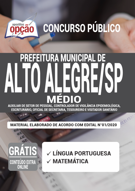 Apostila Prefeitura  de Alto Alegre - SP - Nível Médio