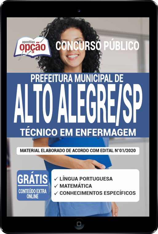 Apostila Prefeitura  de Alto Alegre - SP em PDF - Tec em enfermagem