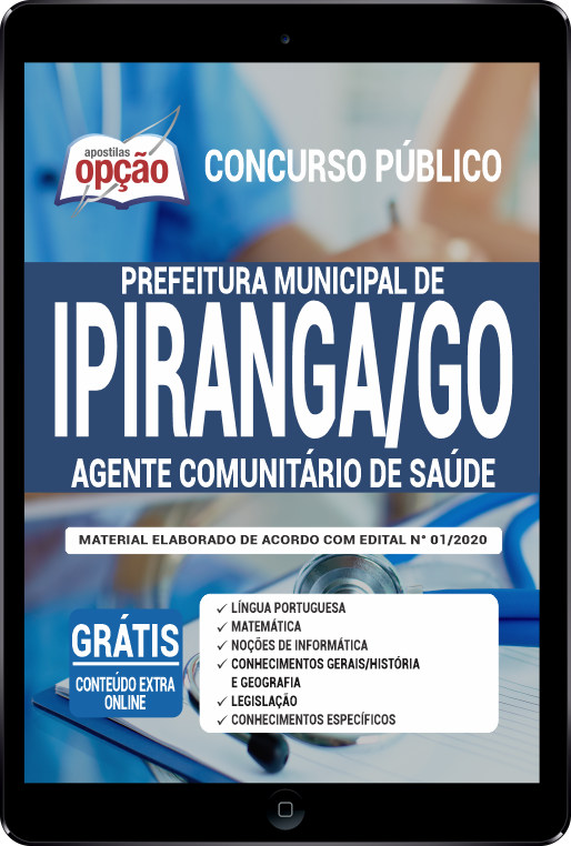 Apostila  Prefeitura  de Ipiranga - GO em PDF - Agente C de Saúde