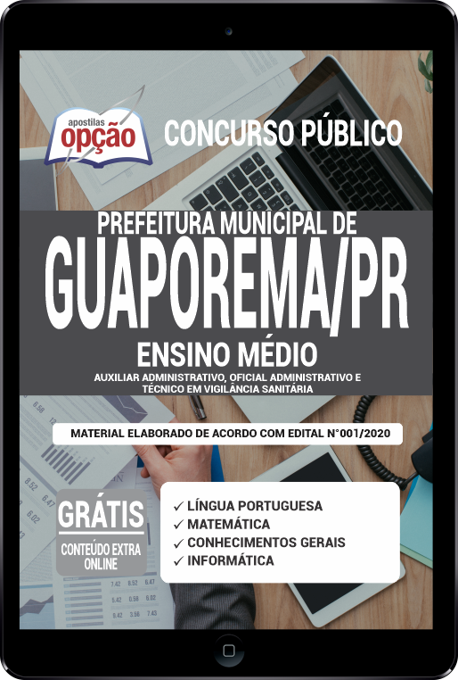 Apostila  Prefeitura  de Guaporema - PR em PDF - Ensino Médio