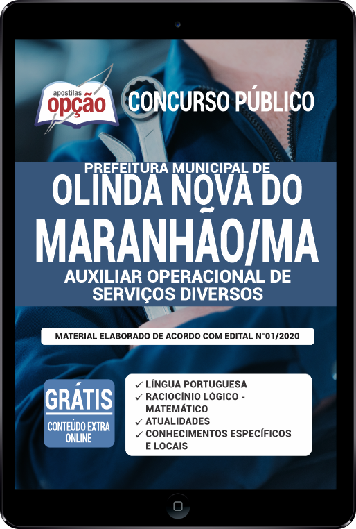 Apostila Prefeitura  de Olinda Nova do Maranhão em PDF - Auxiliar Operacional