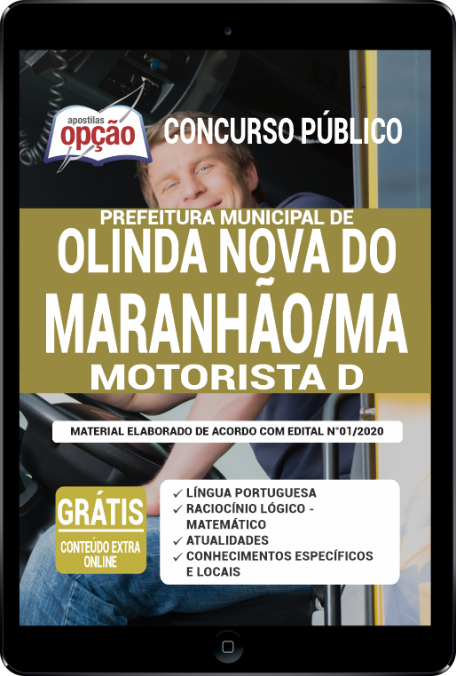 Apostila Prefeitura  de Olinda Nova do Maranhão em PDF - Motorista D