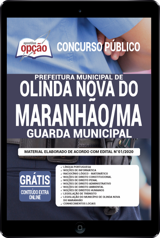 Apostila Prefeitura  de Olinda Nova do Maranhão em PDF -Guarda Municipal