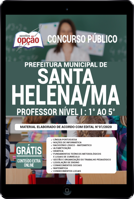 Apostila Prefeitura  de Santa Helena - MA em PDF - Professor Nível I