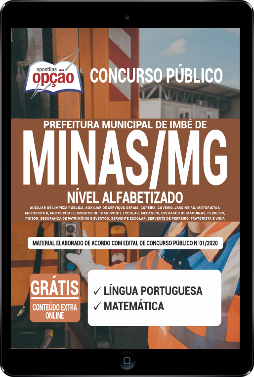 Apostila Prefeitura de Imbé de Minas - MG em PDF - Nível Alfabetizado