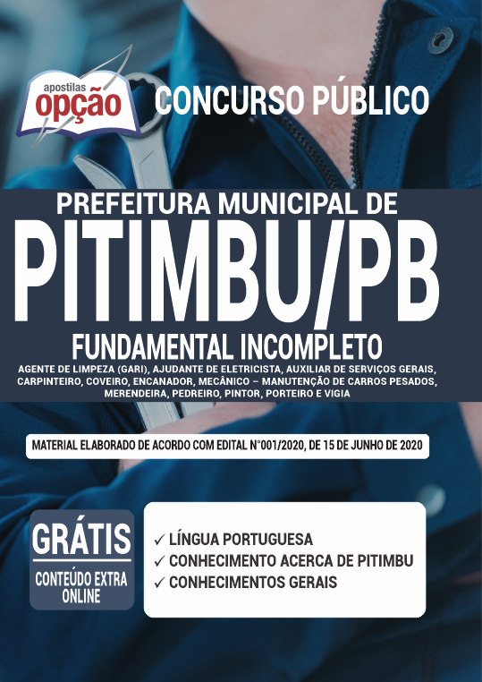 Apostila Prefeitura de Pitimbu - PB - Fundamental Incompleto