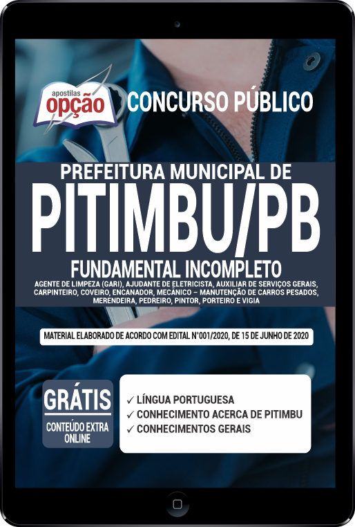 Apostila Prefeitura de Pitimbu - PB em PDF - Fundamental Incompleto 20