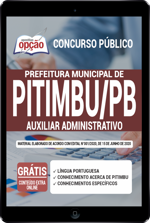 Apostila Prefeitura de Pitimbu - PB em PDF - Auxiliar Administrativo