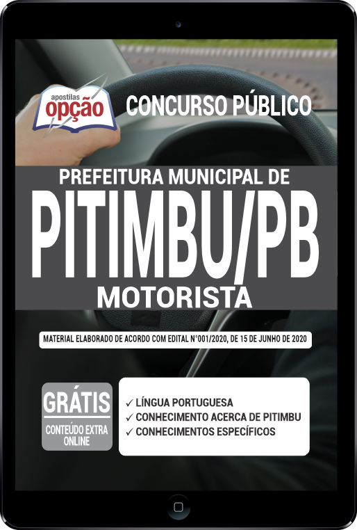 Apostila Prefeitura de Pitimbu - PB em PDF - Motorista