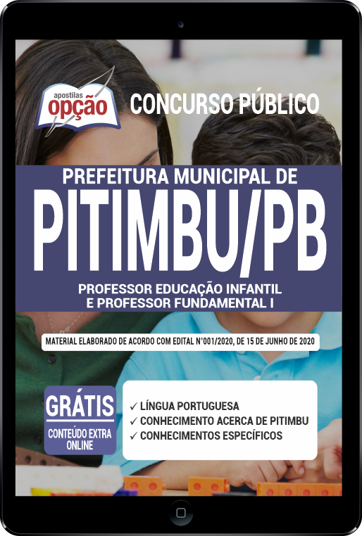 Apostila Prefeitura de Pitimbu - PB em PDF - Professor Educação Inf