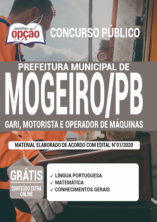 Apostila Prefeitura de Mogeiro - PB - Gari, Motorista