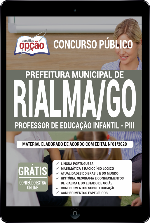 Apostila Prefeitura de Rialma - GO em PDF - Prof de Educação Infantil