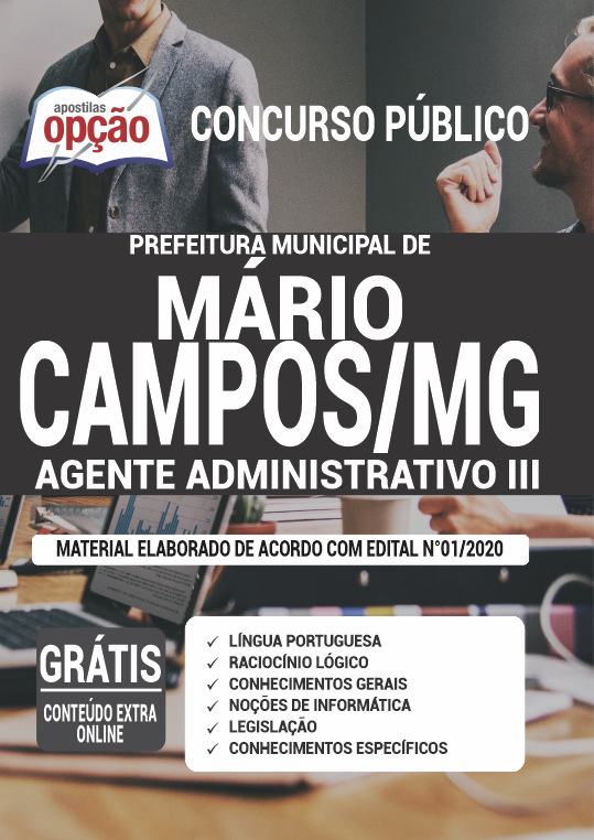 Apostila Prefeitura de Mário Campos - MG - Agente Administrativo