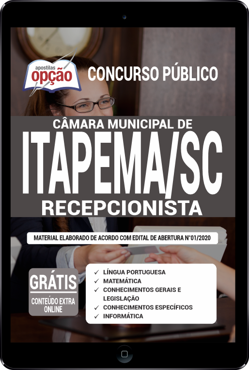 Apostila Câmara de Itapema - SC em PDF - Recepcionista