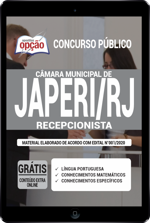 Apostila Câmara Japeri - RJ em PDF - Recepcionista