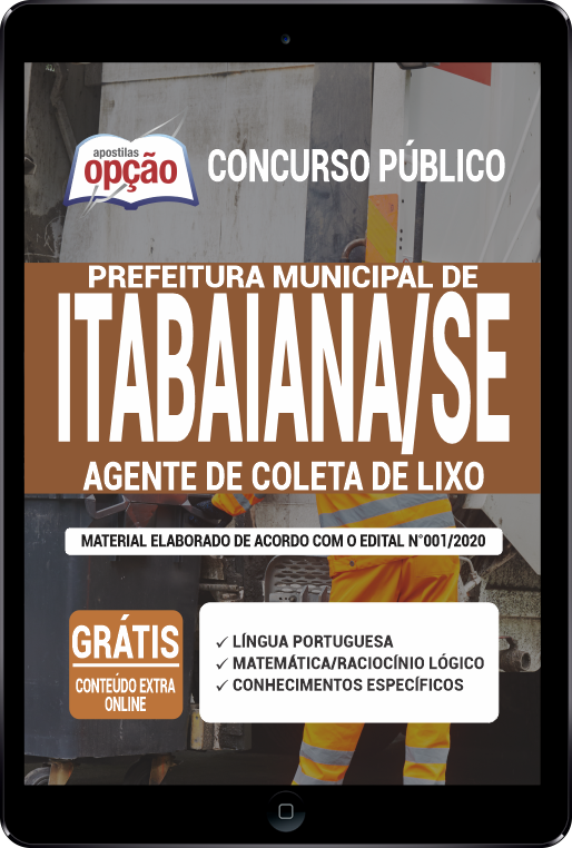 Apostila Prefeitura  de Itabaiana - SE em PDF - Agente de Coleta de Lixo