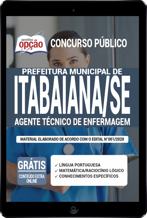 Apostila Prefeitura  de Itabaiana - SE em PDF - Agente Técnico de Enfermagem