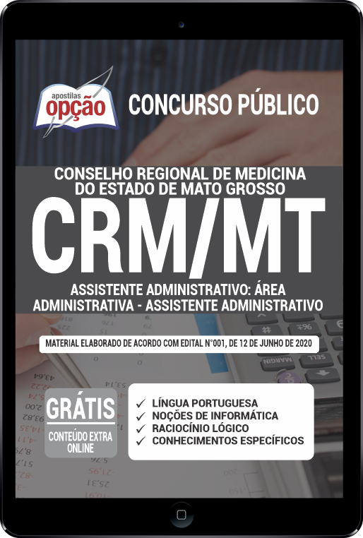 Apostila CRM-MT em PDF - Assistente Administrativo Área Adm