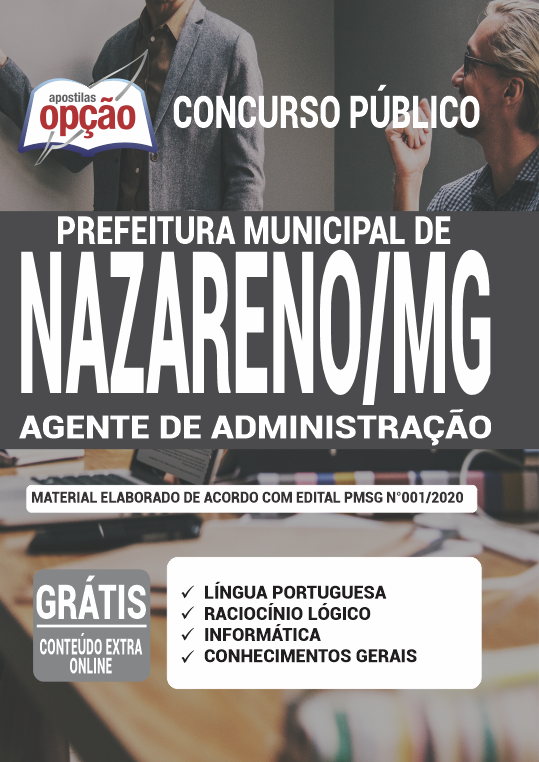 Apostila Prefeitura de Nazareno - MG - Agente de Administração