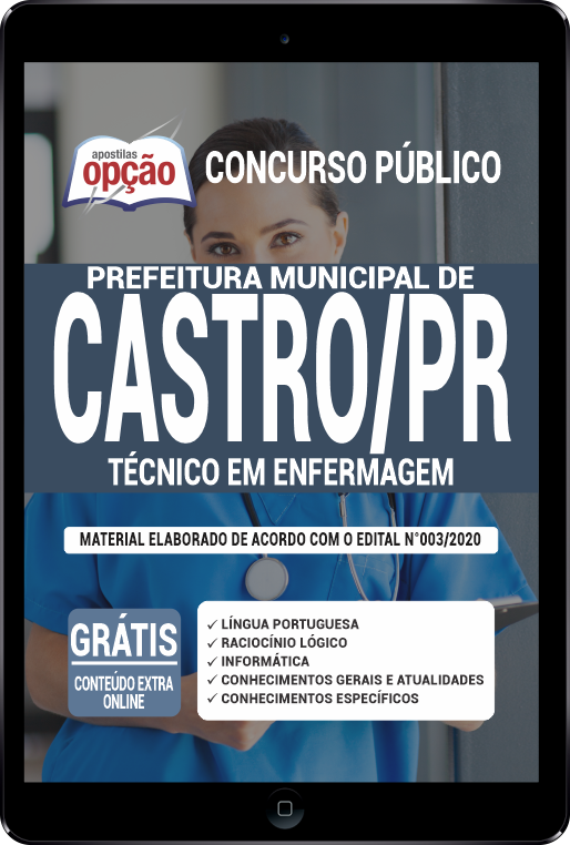 Apostila Prefeitura de Castro - PR em PDF - Técnico em Enfermagem