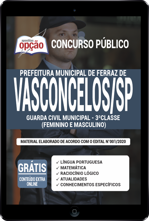 Apostila Prefeitura  de Ferraz de Vasconcelos - SP em PDF - Guarda Civil