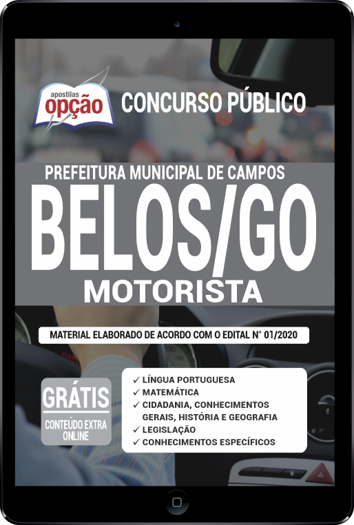 Apostila Prefeitura  de Campos Belos - GO em PDF - Motorista