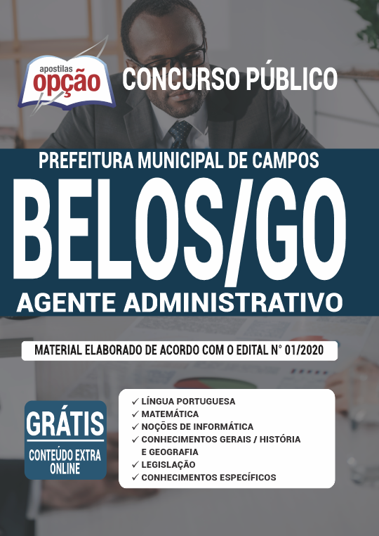 Apostila Prefeitura  de Campos Belos - GO - Agente Administrativo