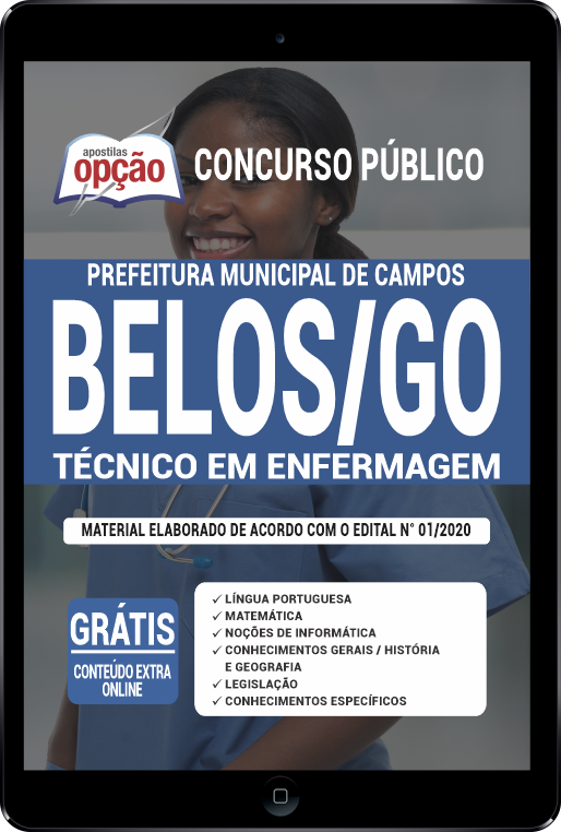 Apostila Prefeitura  de Campos Belos - GO em PDF - Técnico em Enfermagem