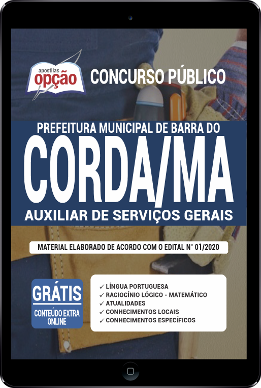 Apostila Prefeitura  de Barra do Corda - MA em PDF - Aux de Serviços Gerais