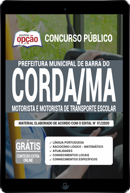 Apostila Prefeitura  de Barra do Corda - MA em PDF - Motorista