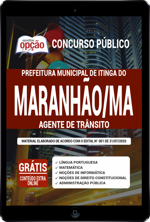 Apostila Prefeitura  de Itinga do Maranhão - MA em PDF - Agente de Trânsito