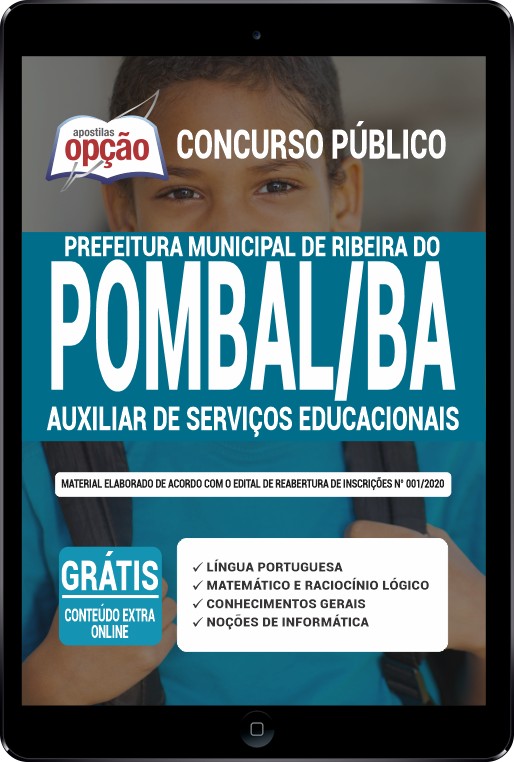 Apostila Prefeitura  Ribeira do Pombal BA em PDF - Aux Serviços Educacionais