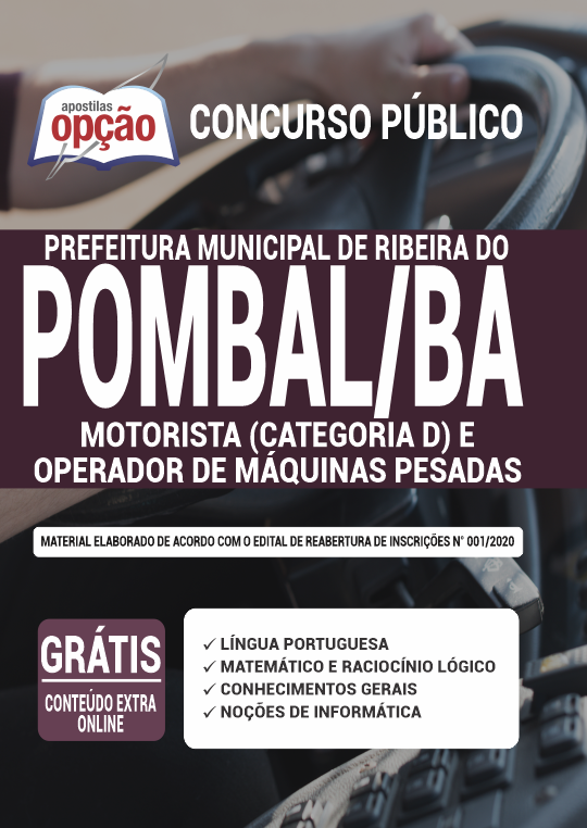 Apostila Prefeitura  Ribeira Pombal BA Motorista e Operador de Máquinas