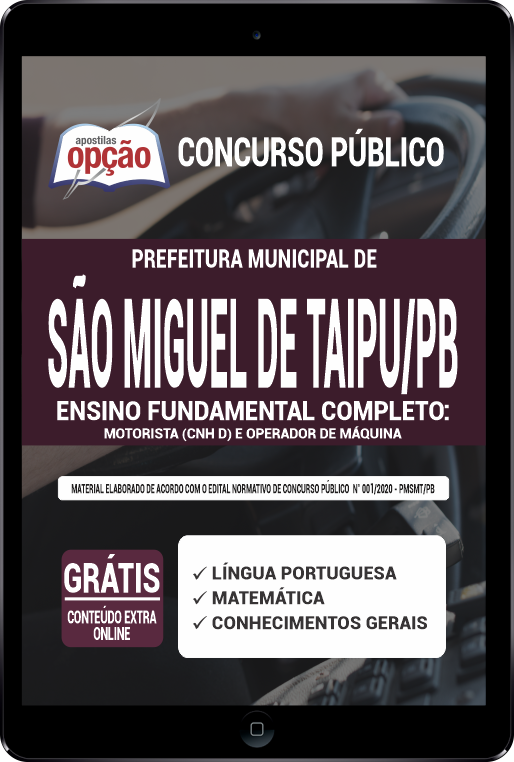 Apostila Prefeitura  São Miguel de Taipu PB em PDF Ensino Fund Completo