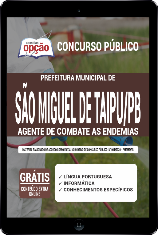 Apostila Prefeitura  São Miguel de Taipu PB PDF Agente de Combate as Endemias