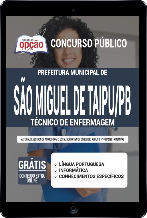 Apostila Prefeitura  São Miguel de Taipu PB PDF Técnico de Enfermagem