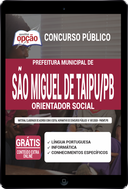 Apostila Prefeitura  São Miguel de Taipu PB PDF Orientador Social