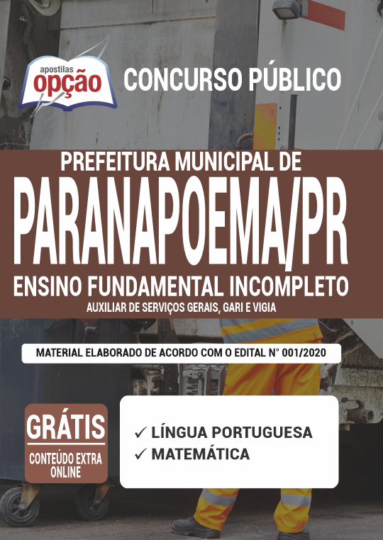 Apostila Prefeitura de Paranapoema - PR - Ensino Fund Incompleto